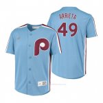 Camiseta Beisbol Nino Philadelphia Phillies Jake Arrieta Cooperstown Collection Road Azul