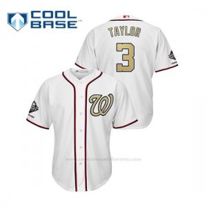 Camiseta Beisbol Hombre Washington Nationals Michael A. Taylor 2019 Gold Program Cool Base Blanco