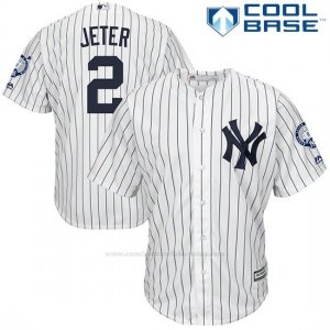 Camiseta Beisbol Hombre New York Yankees Derek Jeter Blanco Retirement 1ª Cool Base