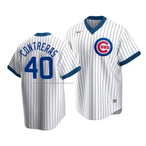 Camiseta Beisbol Hombre Chicago Cubs Willson Contreras Cooperstown Collection Primera Blanco