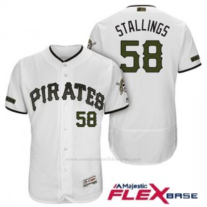 Camiseta Beisbol Hombre Pittsburgh Pirates Jacob Stallings Blanco 2018 1ª Alterno Flex Base