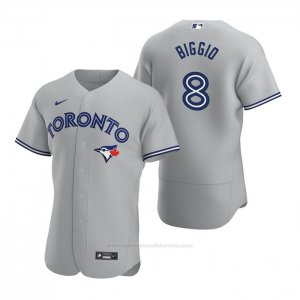 Camiseta Beisbol Hombre Toronto Blue Jays Cavan Biggio Autentico 2020 Road Gris