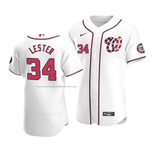 Camiseta Beisbol Hombre Washington Nationals Jon Lester Autentico Alterno Blanco