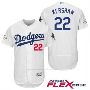 Camiseta Beisbol Hombre Los Angeles Dodgers Clayton Kershaw Blanco 2017 Mlb All Star Game Flex Base