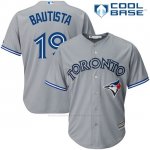 Camiseta Beisbol Hombre Toronto Blue Jays 19 Jose Bautista Cool Base Coleccion Gris