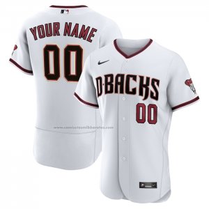 Camiseta Beisbol Hombre Arizona Diamondbacks Personalizada Primera Autentico Blanco