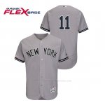 Camiseta Beisbol Hombre New York Yankees Brett Gardner 150th Aniversario Patch Flex Base Gris