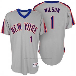 Camiseta Beisbol Hombre New York Mets Mookie Wilson Turn Back The Clock Gris