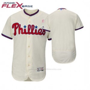 Camiseta Beisbol Hombre Philadelphia Phillies Crema 2018 Dia de la Madre Flex Base
