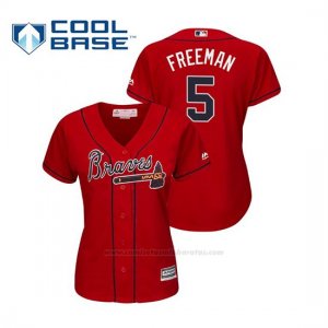 Camiseta Beisbol Mujer Atlanta Braves Freddie Freeman Cool Base Majestic Alternato 2019 Rojo