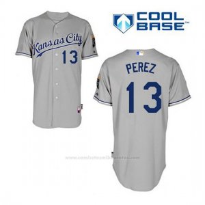 Camiseta Beisbol Hombre Kansas City Royals Salvador Perez 13 Gris Cool Base