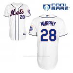 Camiseta Beisbol Hombre New York Mets Daniel Murphy 28 Blanco Alterno Cool Base