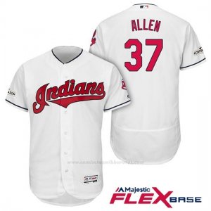 Camiseta Beisbol Hombre Cleveland Indians 2017 Postemporada Cody Allen Blanco Flex Base
