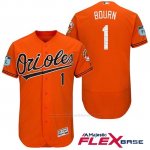 Camiseta Beisbol Hombre Baltimore Orioles 1 Michael Bourn Naranja 2017 Entrenamiento de Primavera Flex Base Jugador