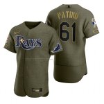 Camiseta Beisbol Hombre Tampa Bay Rays Luis Patino Camuflaje Digital Verde 2021 Salute To Service