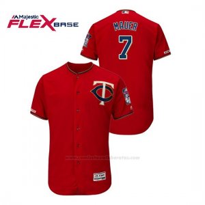 Camiseta Beisbol Hombre Minnesota Twins Joe Mauer 150th Aniversario Patch Autentico Flex Base Rojo