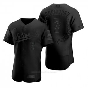 Camiseta Beisbol Hombre Washington Nationals Ivan Rodriguez Award Collection Hall Of Fame Negro