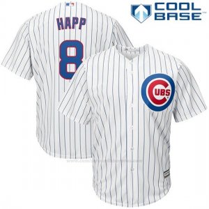 Camiseta Beisbol Hombre Chicago Cubs 8 Ian Happ Blanco Cool Base
