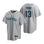 Camiseta Beisbol Hombre Seattle Mariners Abraham Toro Replica Road Gris