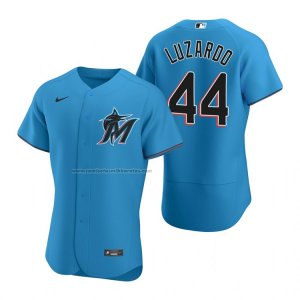 Camiseta Beisbol Hombre Miami Marlins Jesus Luzardo Autentico Alterno Azul