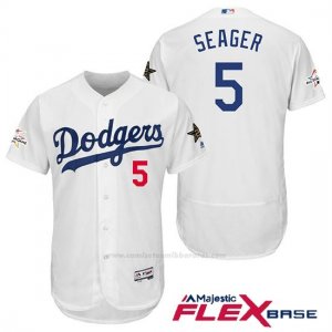 Camiseta Beisbol Hombre Los Angeles Dodgers Corey Seager Blanco 2017 Mlb All Star Game Flex Base