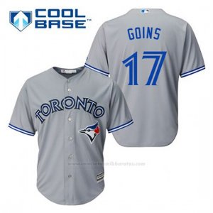 Camiseta Beisbol Hombre Toronto Blue Jays Ryan Goins 17 Gris Cool Base