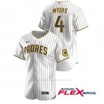 Camiseta Beisbol Hombre San Diego Padres Wil Myers Autentico Blanco Marron