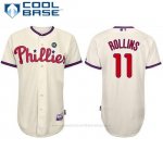 Camiseta Beisbol Hombre Philadelphia Phillies Jimmy Rollins Crema Cool Base Jugador