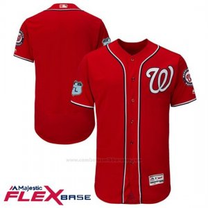 Camiseta Beisbol Hombre Washington Nationals Scarlet 2017 Entrenamiento de Primavera Flex Base
