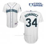 Camiseta Beisbol Hombre Seattle Mariners Felix Hernandez 34 Blanco 1ª Cool Base