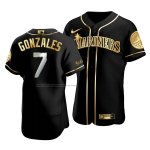 Camiseta Beisbol Hombre Seattle Mariners Marco Gonzales Golden Edition Autentico Negro