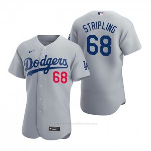 Camiseta Beisbol Hombre Los Angeles Dodgers Ross Stripling Autentico 2020 Alterno Gris