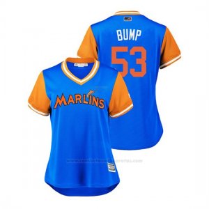 Camiseta Beisbol Mujer Miami Marlins Brett Graves 2018 Llws Players Weekend Bump Light Toronto Blue Jays