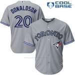 Camiseta Beisbol Hombre Toronto Blue Jays 20 Josh Donaldson Gris Cool Base Coleccion