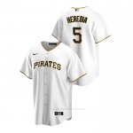 Camiseta Beisbol Hombre Pittsburgh Pirates Guillermo Heredia Replica Primera Blanco