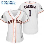 Camiseta Beisbol Mujer Houston Astros 2017 World Series Carlos Correa Blanco Cool Base