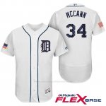 Camiseta Beisbol Hombre Detroit Tigers 2017 Estrellas y Rayas James Mccann Blanco Flex Base