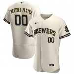 Camiseta Beisbol Hombre Milwaukee Brewers Primera Pick-A-Player Retired Roster Autentico Crema