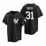 Camiseta Beisbol Hombre New York Yankees Aaron Hicks Replica Negro