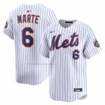 Camiseta Beisbol Hombre New York Mets Starling Marte Alterno Limited Blanco