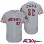 Camiseta Beisbol Hombre Cincinnati Reds 2017 Estrellas Y Rayas 52 Tony Cingrani Gris Flex Base