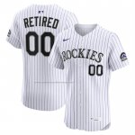 Camiseta Beisbol Hombre Colorado Rockies Retired Roster Elite Blanco