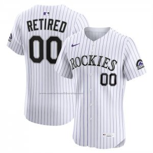 Camiseta Beisbol Hombre Colorado Rockies Retired Roster Elite Blanco