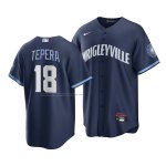 Camiseta Beisbol Hombre Chicago Cubs Ryan Tepera 2021 City Connect Replica Azul