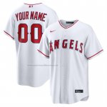 Camiseta Beisbol Hombre Los Angeles Angels Primera Replica Personalizada Blanco1