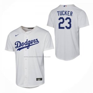 Camiseta Beisbol Nino Los Angeles Dodgers Kyle Tucker Primera Replica Blanco