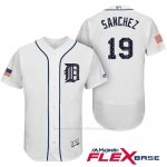 Camiseta Beisbol Hombre Detroit Tigers 2017 Estrellas y Rayas Anibal Sanchez Blanco Flex Base