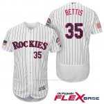 Camiseta Beisbol Hombre Colorado Rockies 2017 Estrellas y Rayas Chad Bettis 35 Blanco Flex Base