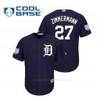 Camiseta Beisbol Hombre Detroit Tigers Jordan Zimmermann Cool Base Entrenamiento de Primavera 2019 Azul