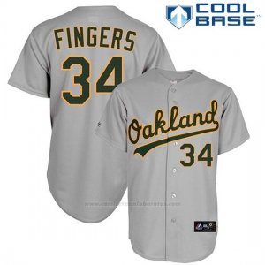 Camiseta Beisbol Hombre Oakland Athletics Rollie Fingers 34 Cool Base Gris